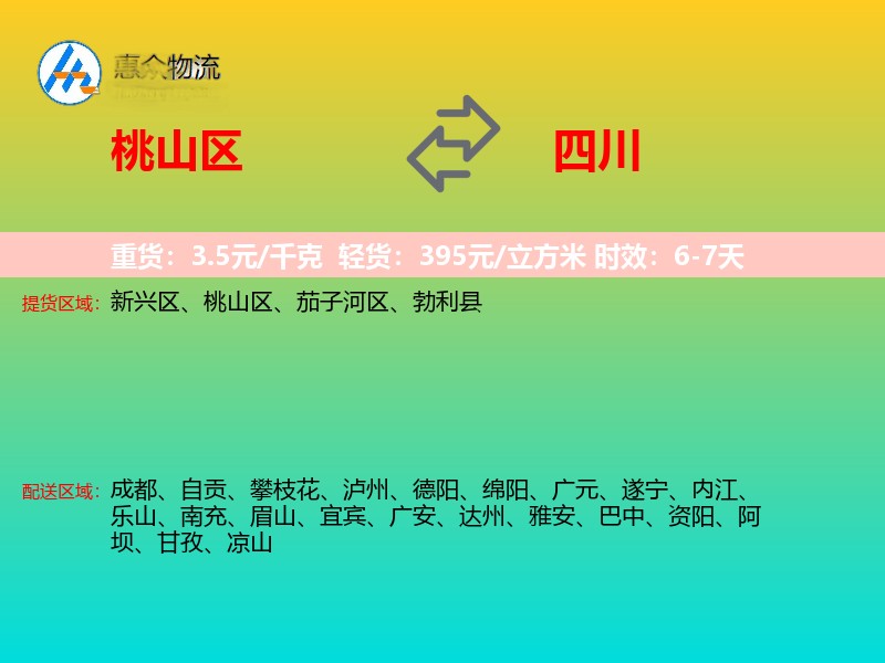 桃山区到四川物流专线