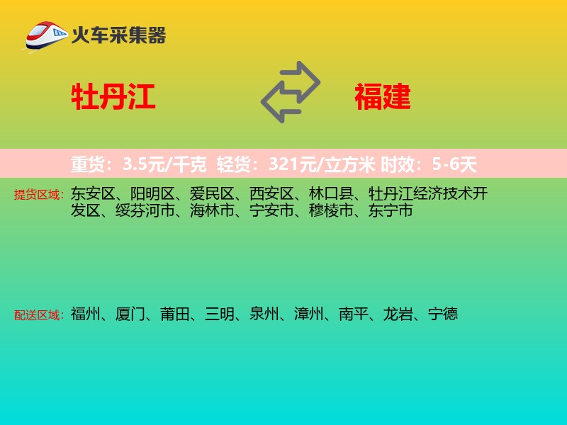 牡丹江到福建轿车托运