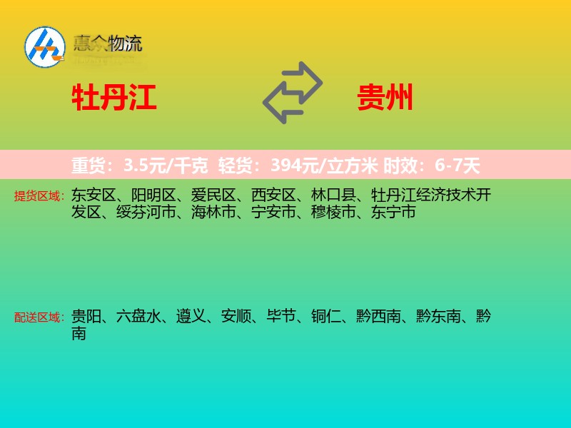 牡丹江到贵州轿车托运