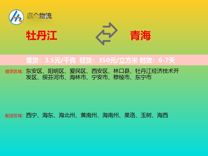 牡丹江到青海轿车托运