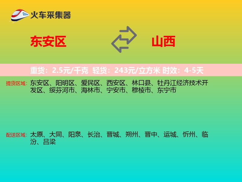 东安区到山西物流专线