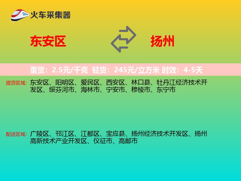 东安区到扬州物流专线