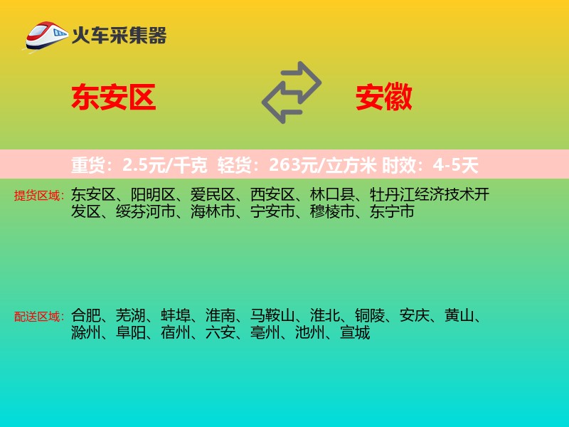 东安区到安徽物流专线