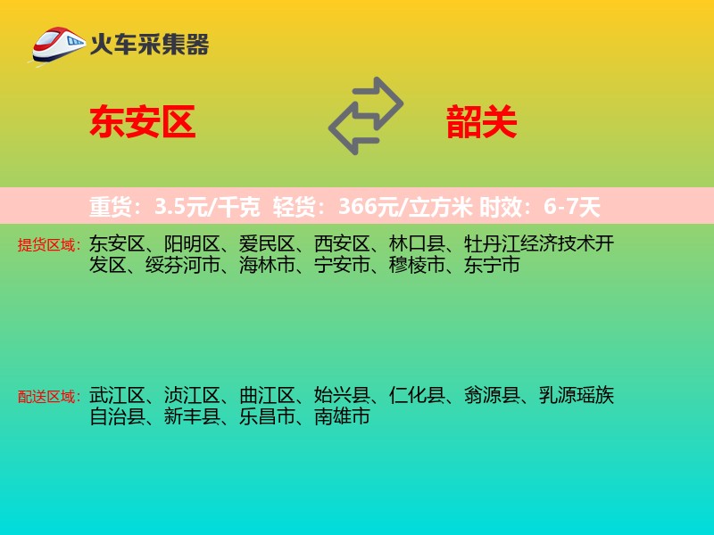 东安区到韶关物流专线