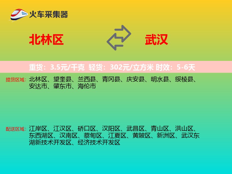 北林区到武汉物流专线