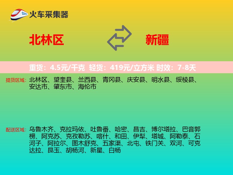 北林区到新疆物流专线