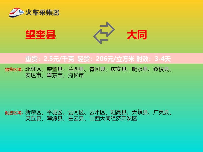 望奎县到大同物流专线