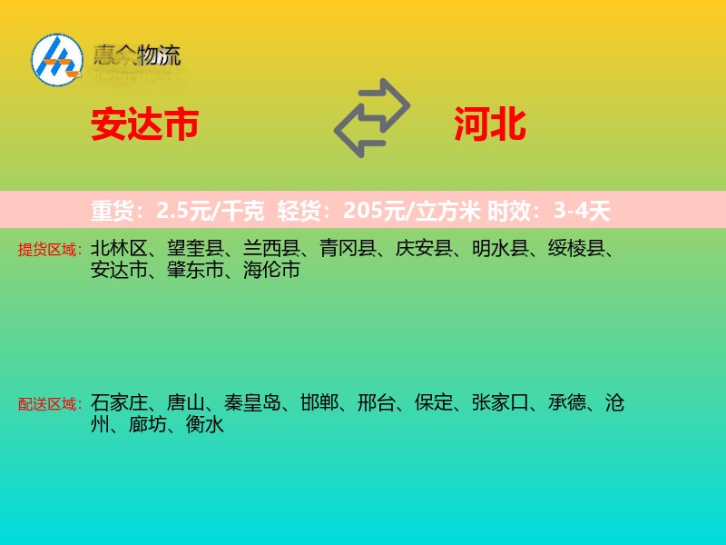 安达市到河北长途搬家