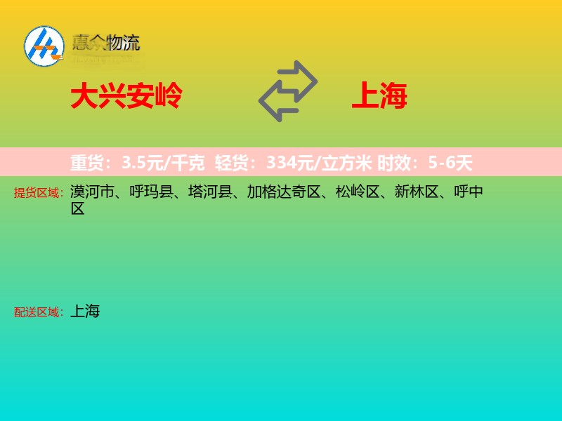 大兴安岭到上海轿车托运