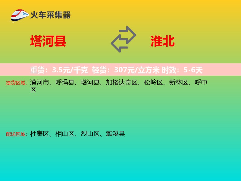 塔河县到淮北物流专线