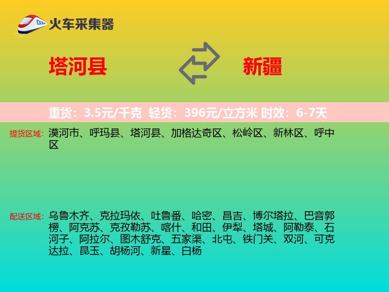 塔河县到新疆长途搬家