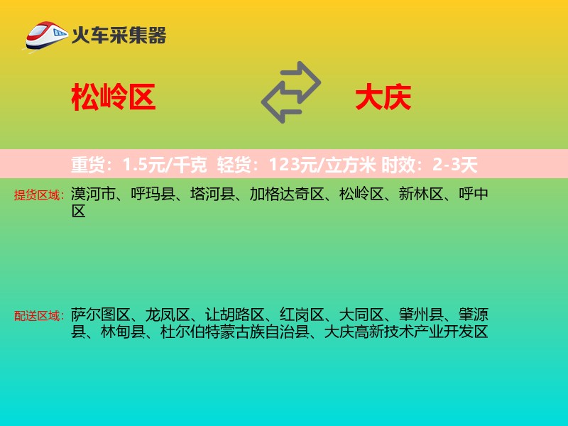松岭区到大庆物流专线