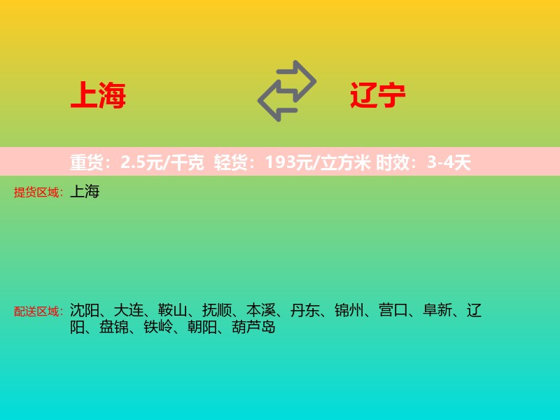上海到辽宁长途搬家