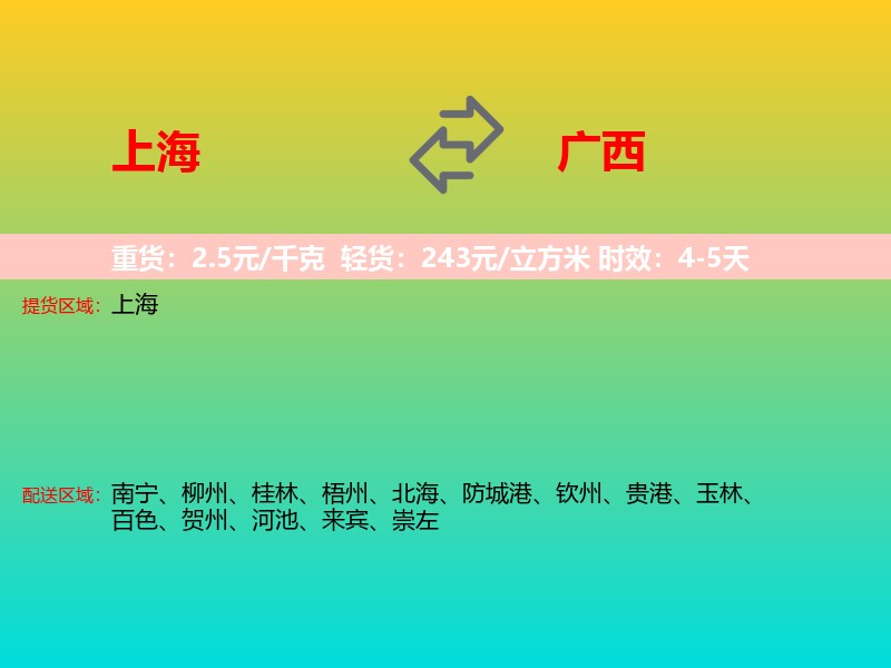 上海到广西长途搬家