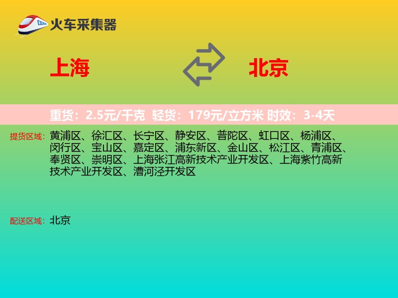 上海到北京物流专线