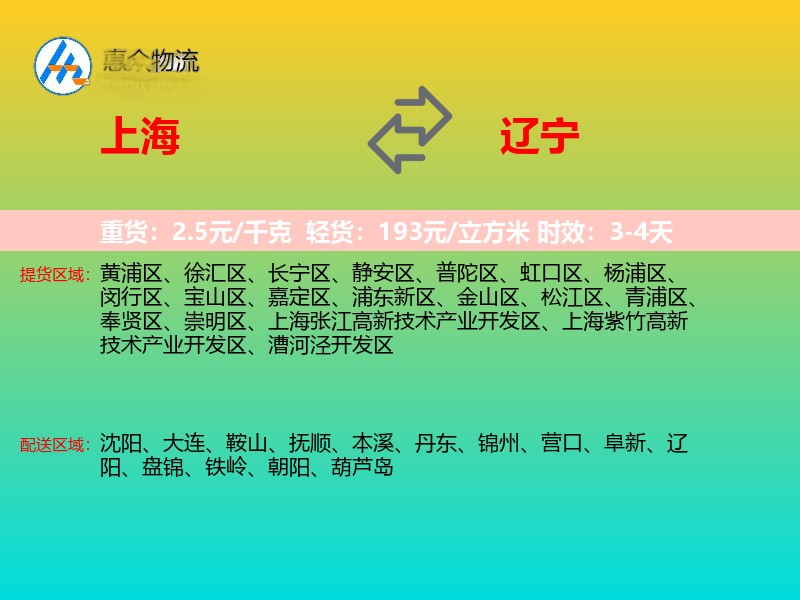 上海到辽宁长途搬家