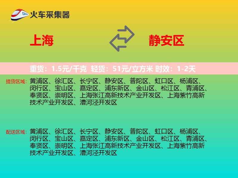上海到静安区物流专线