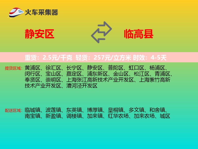 静安区到临高县物流专线