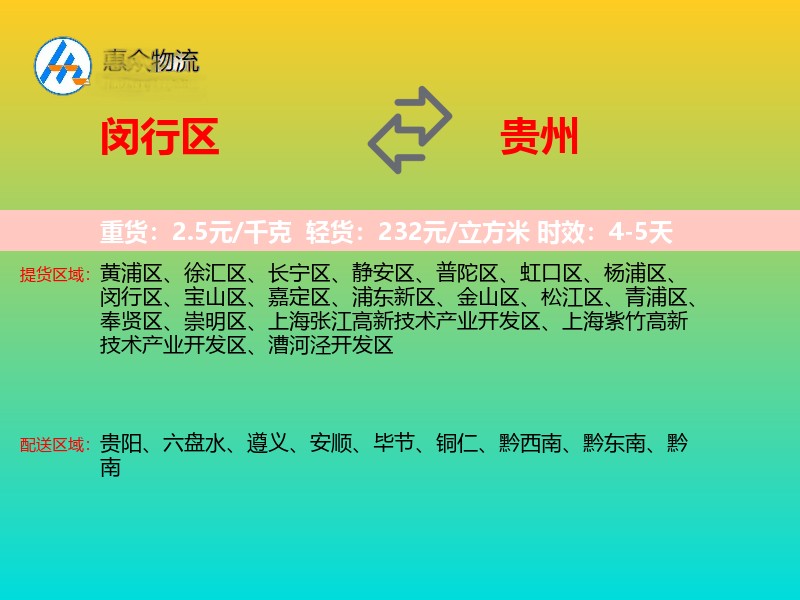 闵行区到贵州长途搬家
