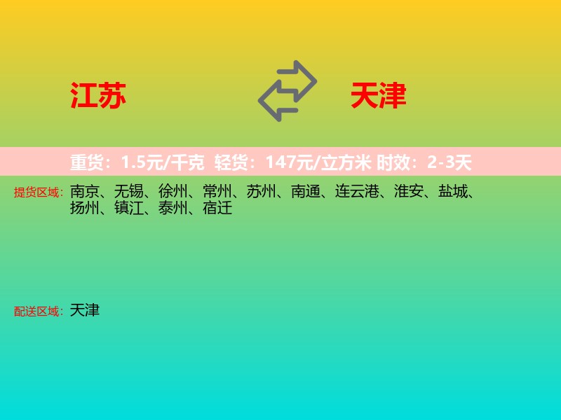 江苏到天津长途搬家