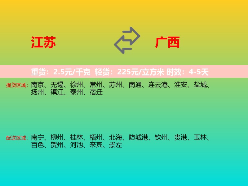 江苏到广西长途搬家