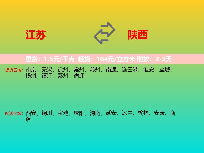 江苏到陕西长途搬家