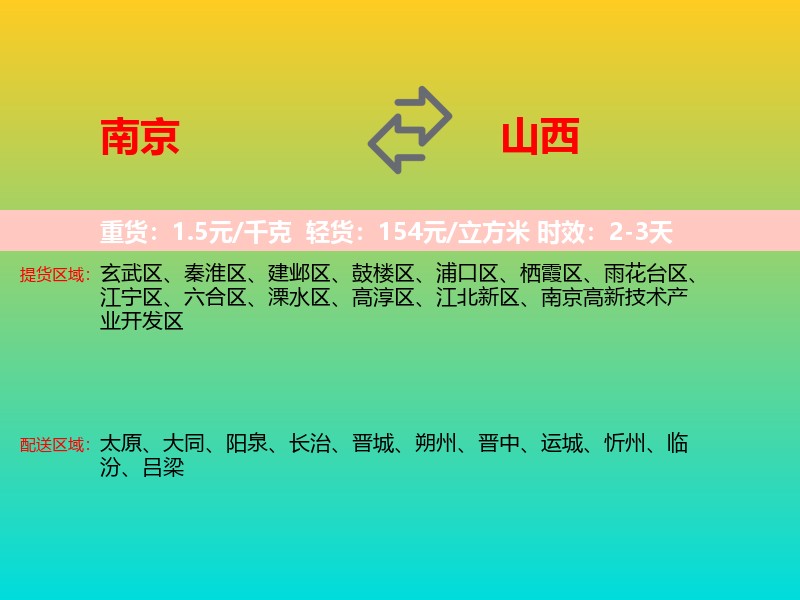 南京到山西长途搬家