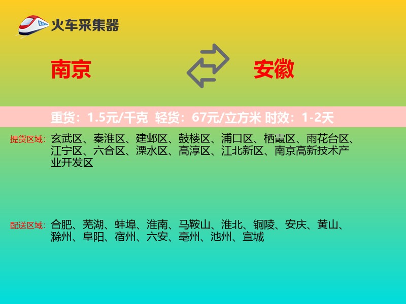 南京到安徽物流专线