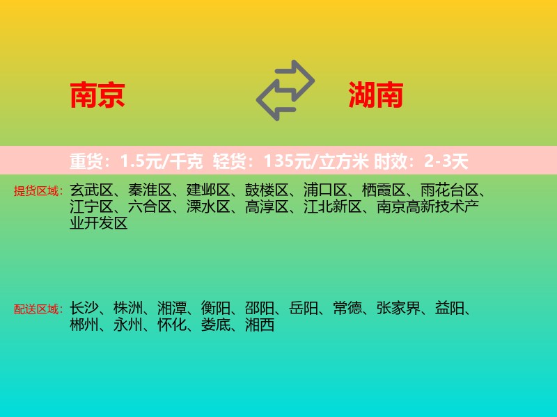 南京到湖南长途搬家