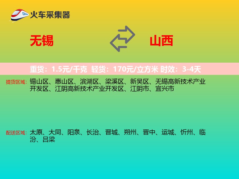 无锡到山西物流专线