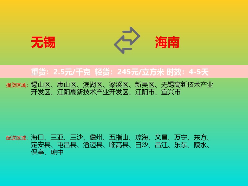无锡到海南长途搬家