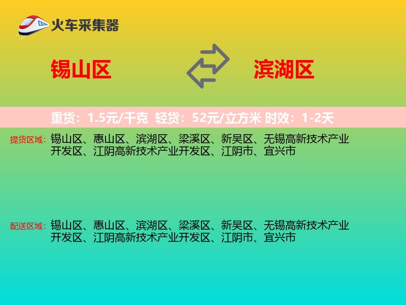 锡山区到滨湖区物流专线