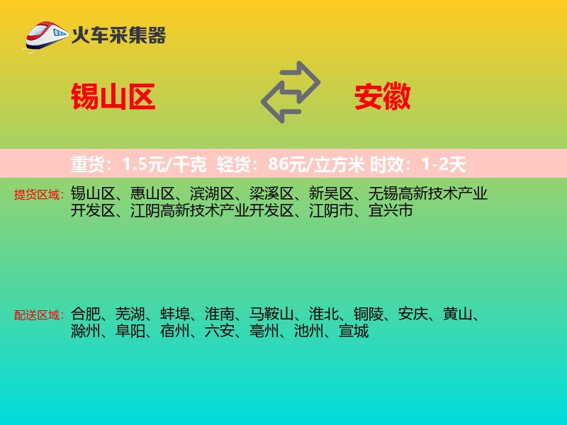 锡山区到安徽物流专线
