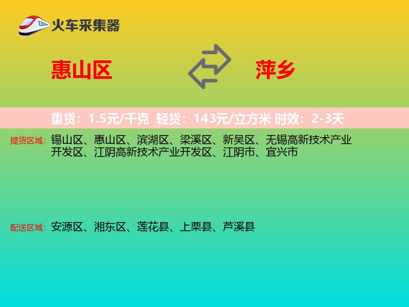惠山区到萍乡物流专线