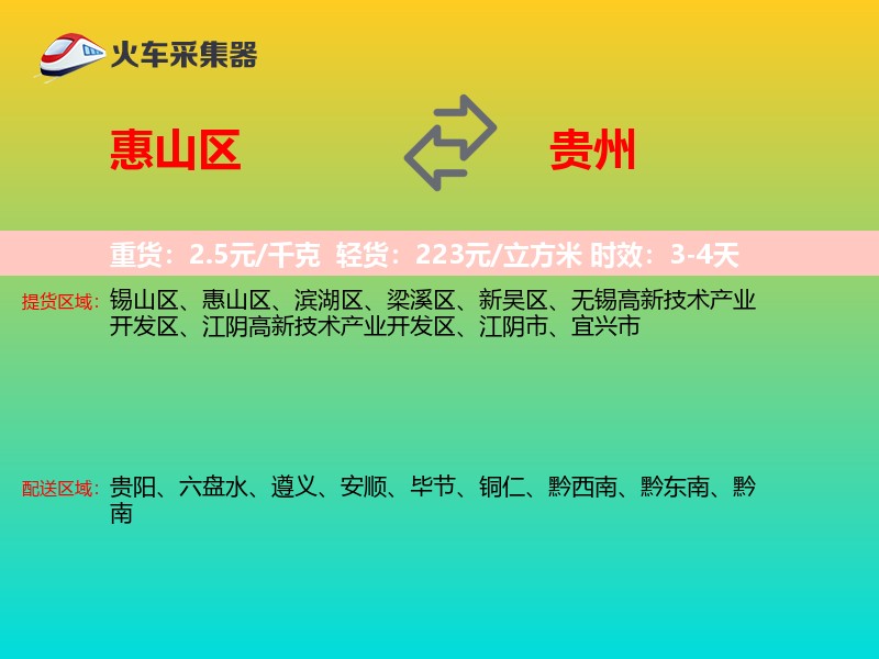 惠山区到贵州物流专线