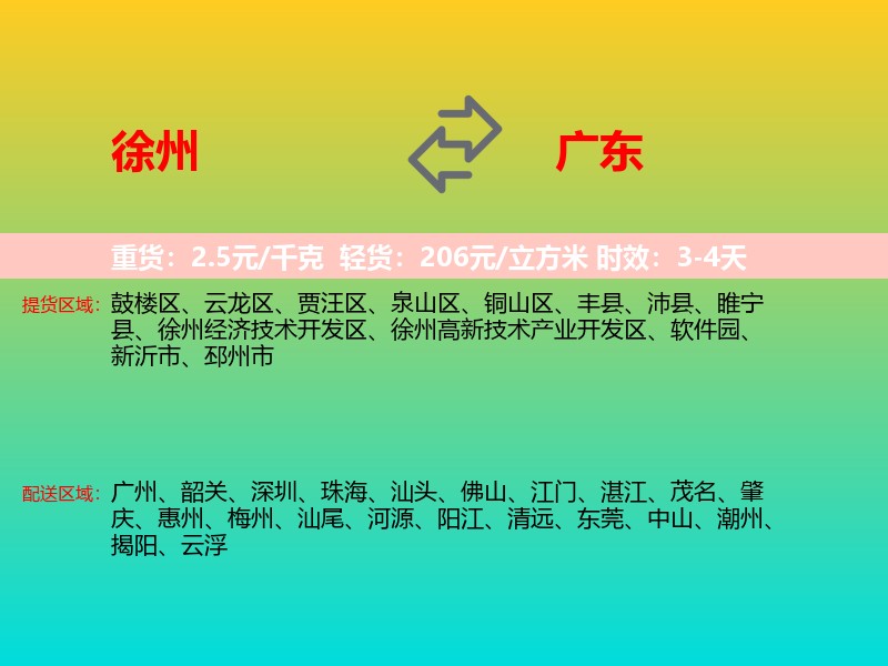 徐州到广东长途搬家