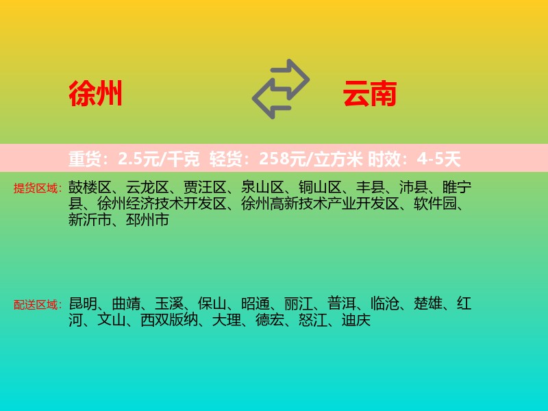 徐州到云南长途搬家