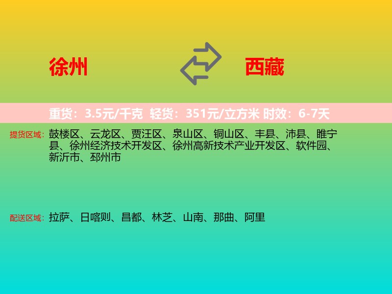 徐州到西藏长途搬家