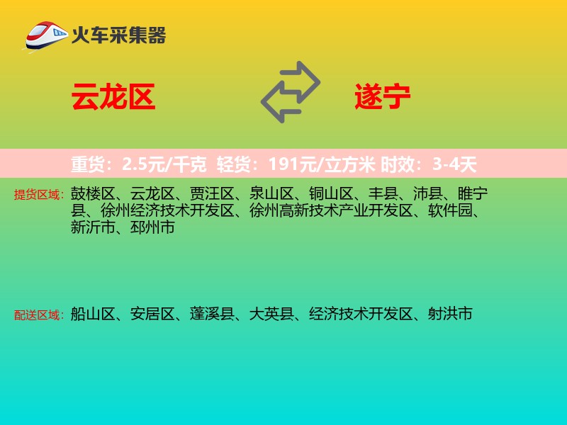 云龙区到遂宁物流专线