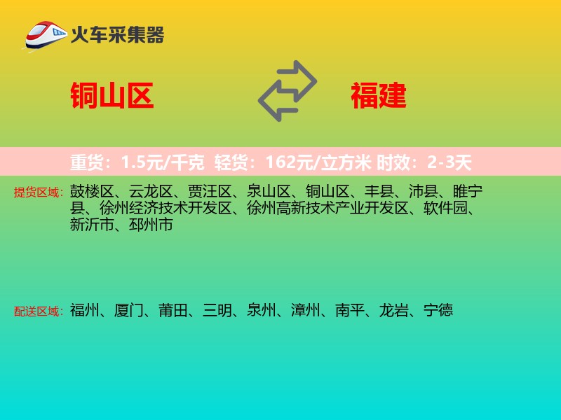 铜山区到福建物流专线