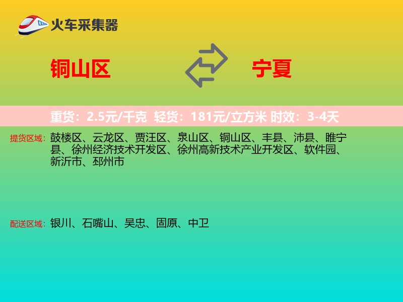 铜山区到宁夏物流专线
