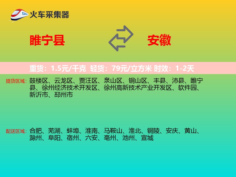 睢宁县到安徽长途搬家
