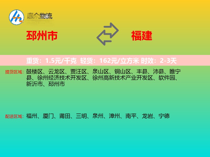 邳州市到福建长途搬家