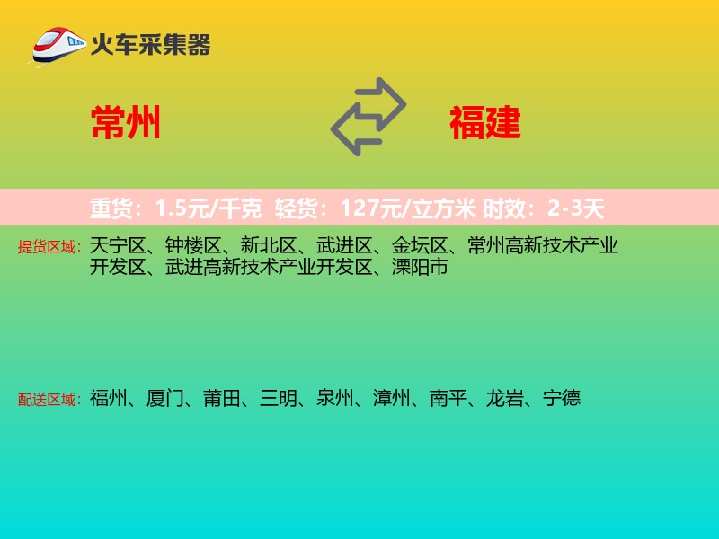 常州到福建物流专线
