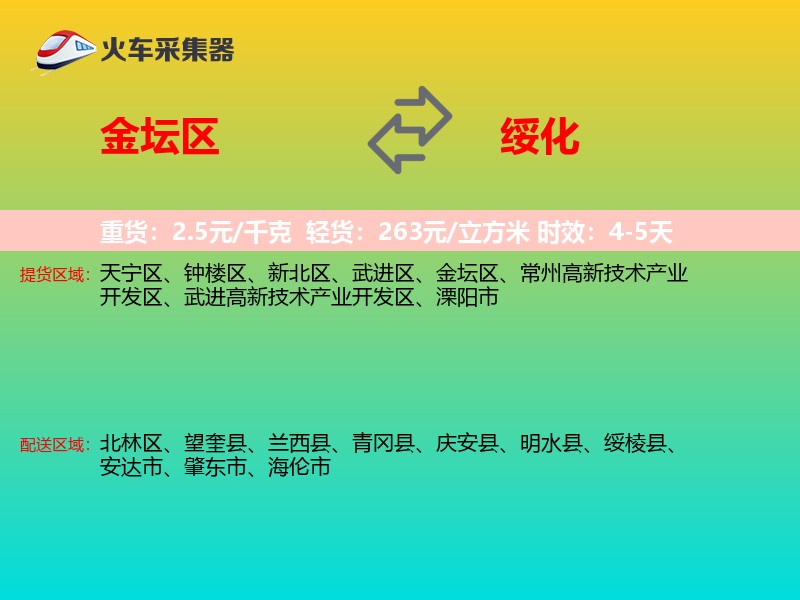 金坛区到绥化物流专线
