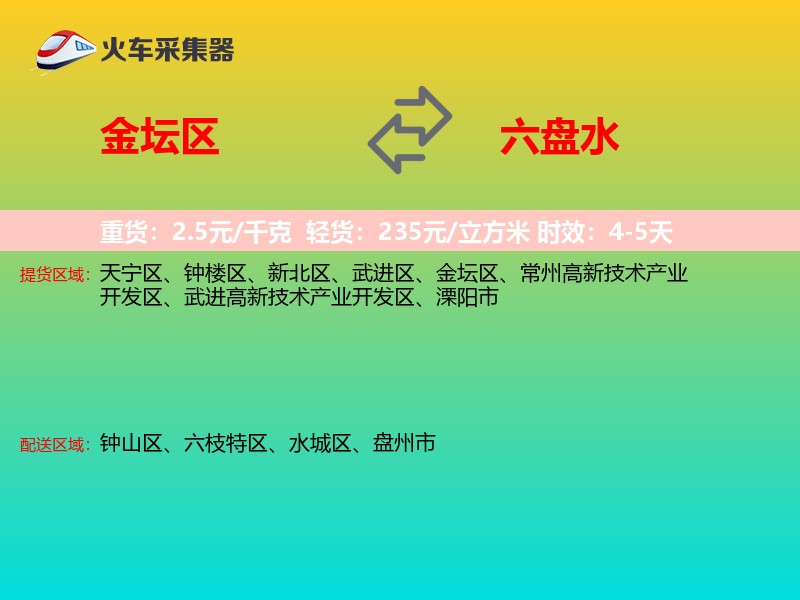 金坛区到六盘水物流专线