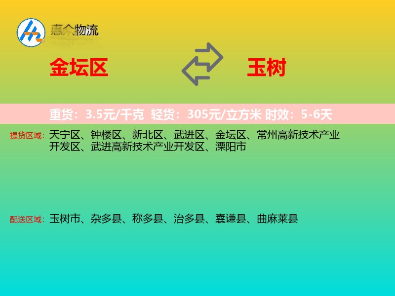 金坛区到玉树物流专线