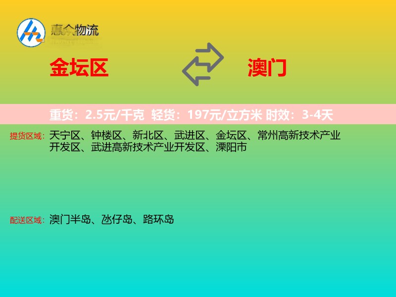 金坛区到澳门轿车托运