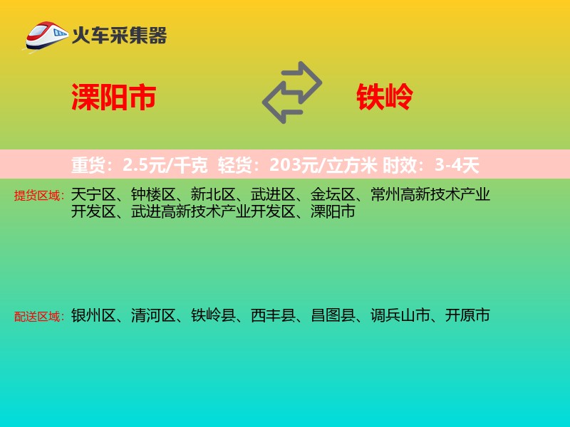 溧阳市到铁岭物流专线