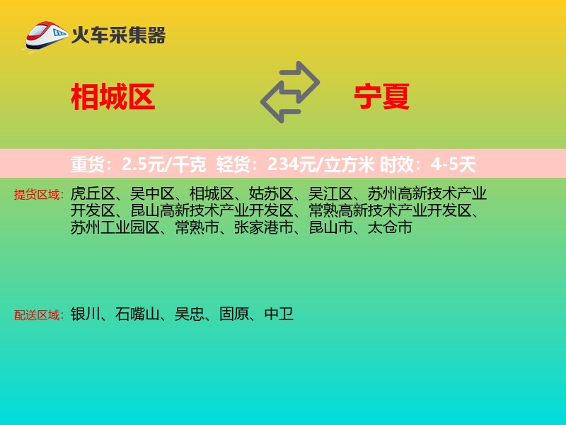 相城区到宁夏长途搬家